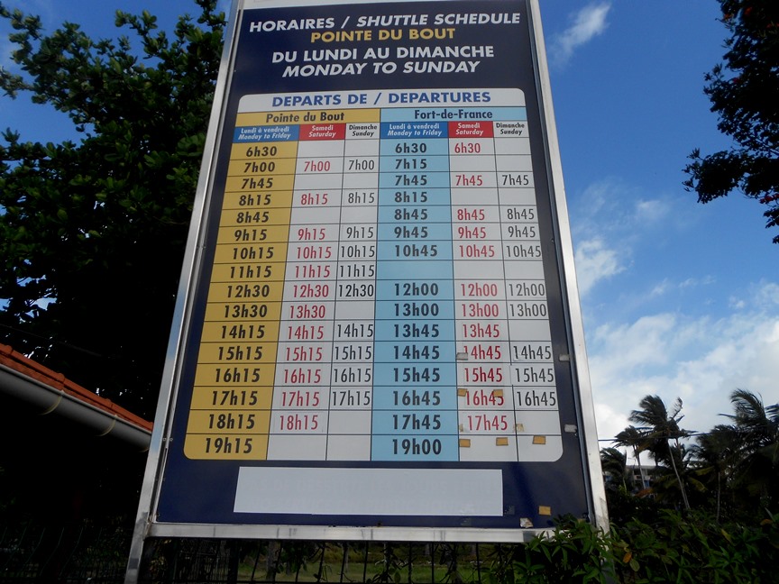 Horaires de la navette